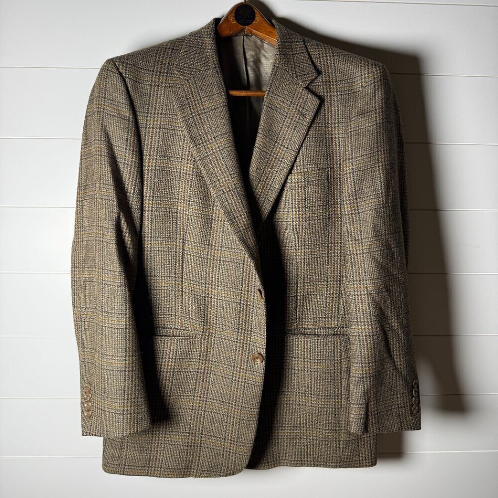 Austin Reed London England Brown Checked Mens Sports Blazer Sz 42R
